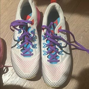 Stylish White and Purple Women's Sneakers